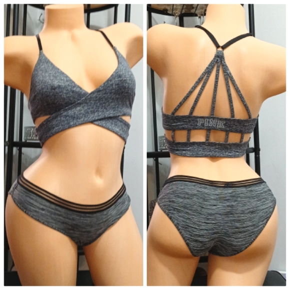 Victoria’s Secret PINK Ultimate Longline Wrap Cross Sports Bra - Picture 1 of 16